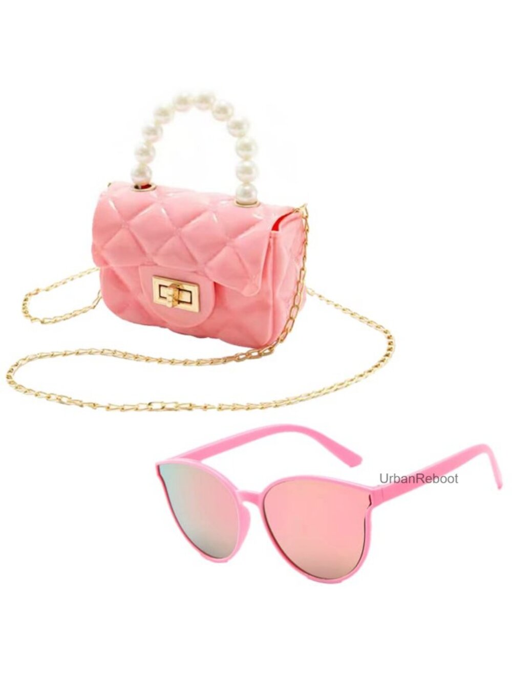 Girls Jelly Purse & Sunglasses Set PVC Crossbody Bag